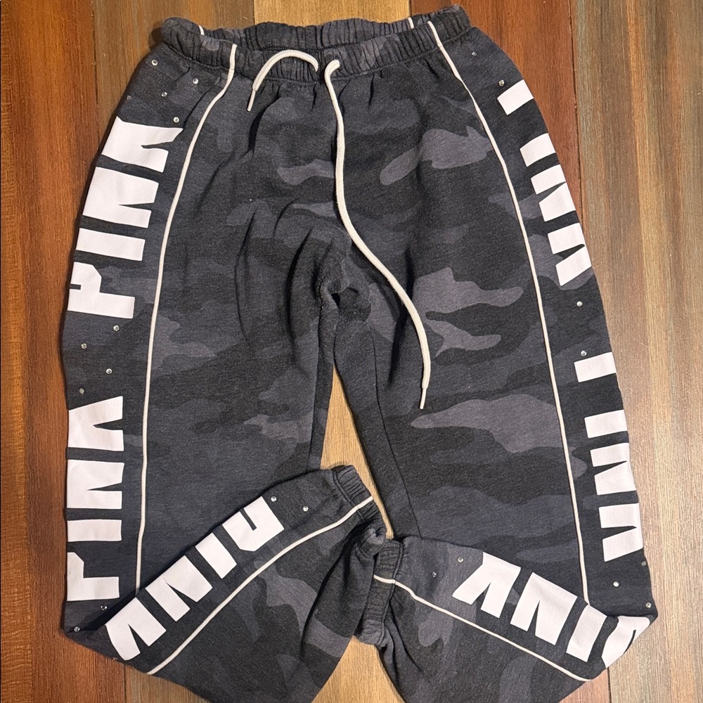 Victoria's Secret Black Camouflage Joggers